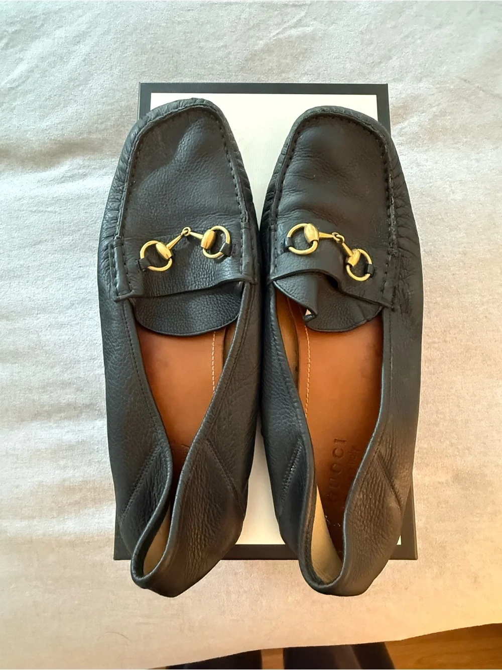 Men's Gucci Black Leather Horsebit Loafers